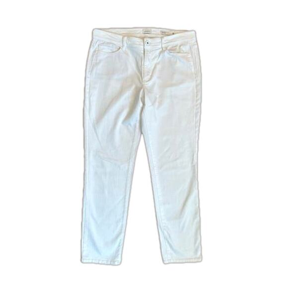 J. Jill Denim Authentic Fit Slim Ankle Stretch White Sz 10 Casual Cotton Office - Picture 1 of 12